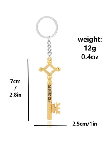 Llavero de Anime AOT Eren Jaeger - Llave del Sótano Dorado