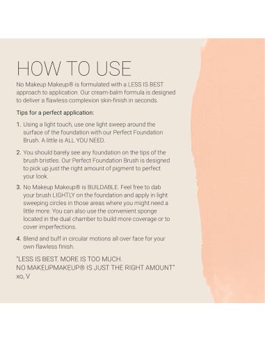 Base No Makeup Makeup Porcelana - Ligera y Larga Duración