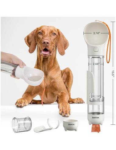 Botella de Agua y Comida PUPIHOM 300ML para Perros - Portátil