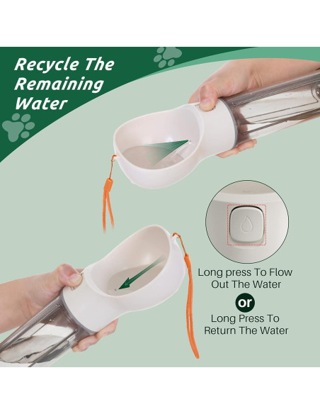 Botella de Agua y Comida PUPIHOM 300ML para Perros - Portátil