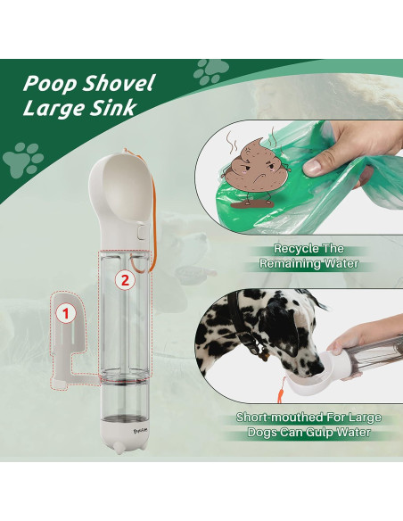 Botella de Agua y Comida PUPIHOM 300ML para Perros - Portátil