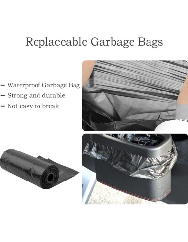 Basurero de coche Figpade con tapa y 30 bolsas - 17.8L