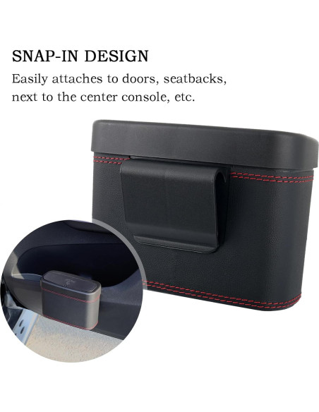 Basurero de coche Figpade con tapa y 30 bolsas - 17.8L