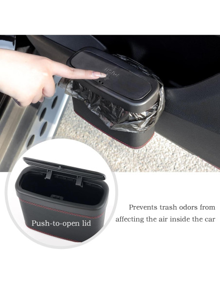 Basurero de coche Figpade con tapa y 30 bolsas - 17.8L