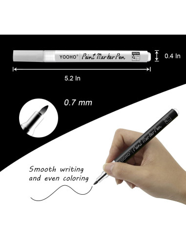 Juego de Marcadores Acrílicos YOOHO 0.7mm Punta Fina 6pcs