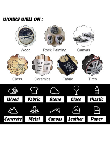 Juego de Marcadores Acrílicos YOOHO 0.7mm Punta Fina 6pcs