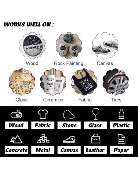 Juego de Marcadores Acrílicos YOOHO 0.7mm Punta Fina 6pcs