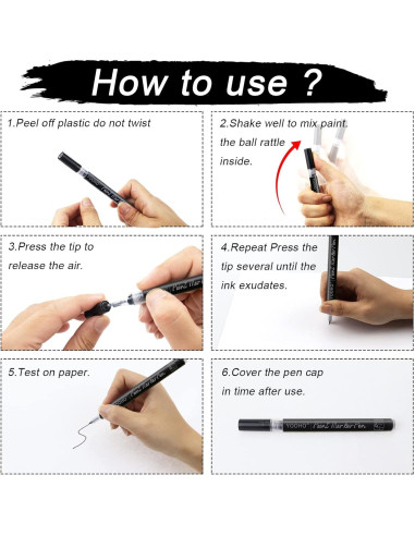 Juego de Marcadores Acrílicos YOOHO 0.7mm Punta Fina 6pcs