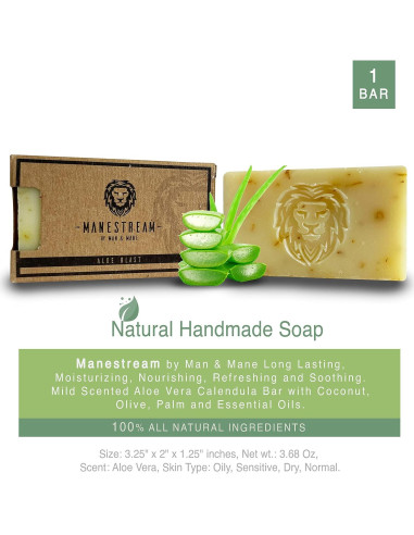 Jabón Natural MAN & MANE Aloe Vera y Caléndula 117g