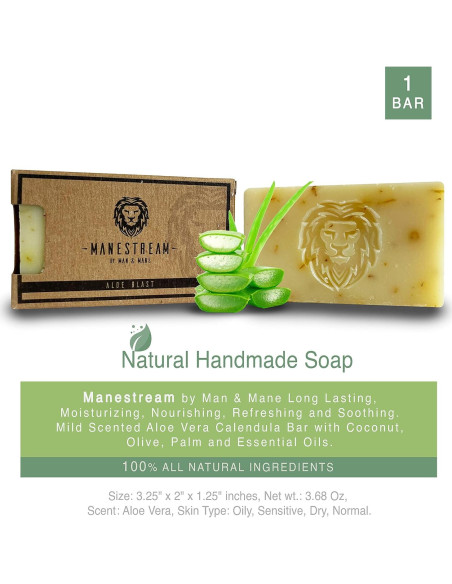 Jabón Natural MAN & MANE Aloe Vera y Caléndula 117g Jabón Natural MAN & MANE Aloe Vera y Caléndula 117g
