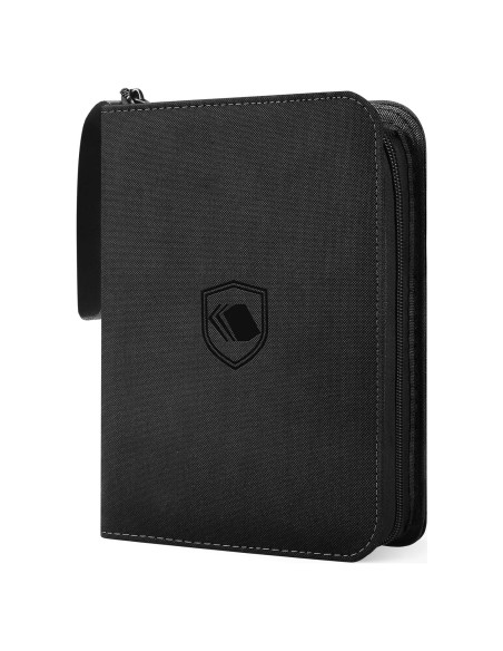 Álbum de Cartas Pemocyny 4 Bolsillos Negro - PU Resistente