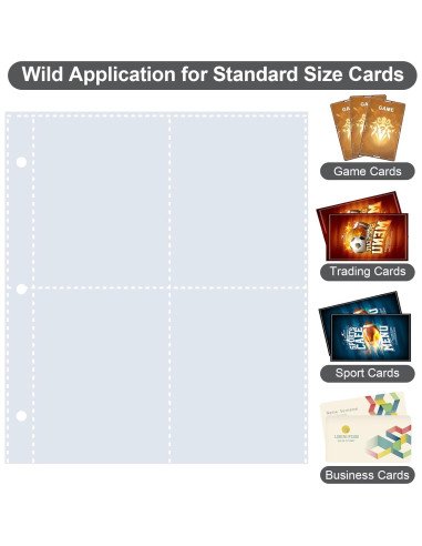 Álbum de Cartas Pemocyny 4 Bolsillos Negro - PU Resistente