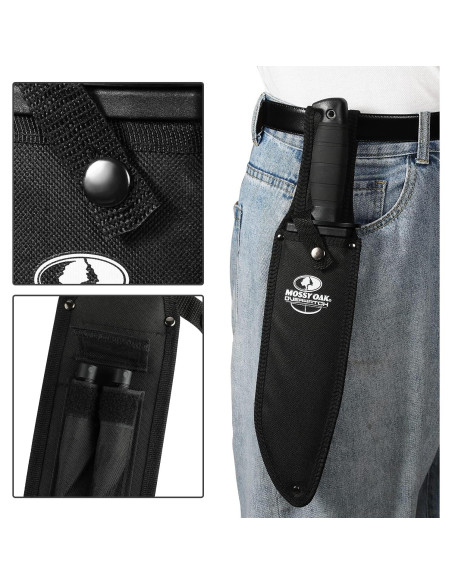 Cuchillo Bowie de Supervivencia Mossy Oak 38.1 cm con Funda