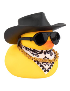Pato de Goma Wonuu con Sombrero y Gafas para Auto 6x4.5cm