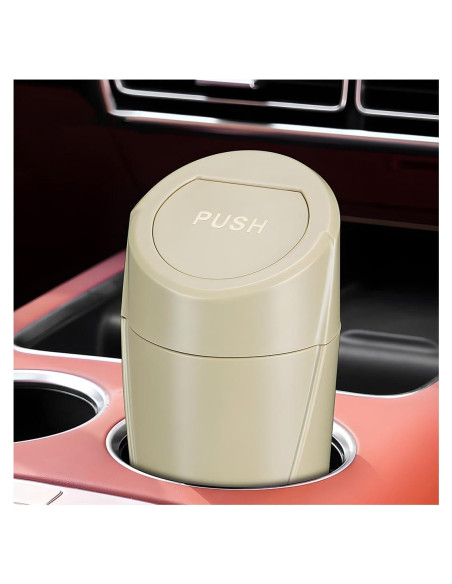 Bote de Basura para Auto Wevdn Beige 1200ml a Prueba de Fugas