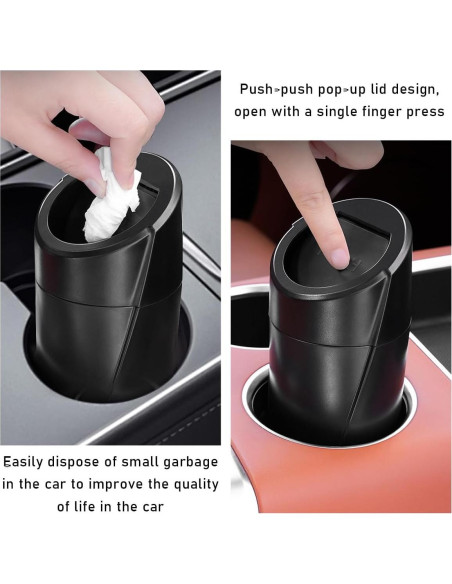 Bote de Basura para Auto Wevdn Beige 1200ml a Prueba de Fugas