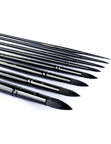 Set de 8 Pinceles Redondos TRANSON para Acuarela y Acrílico