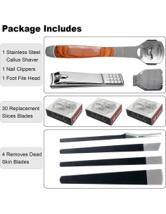 Juego de Raspador de Callos 37 Piezas NZRAQK con Lima y Cuchillas 2