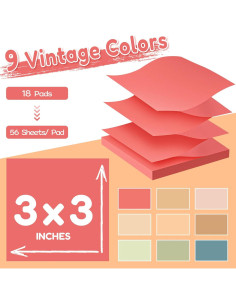Notas Adhesivas Pop Up TKTB Vintage 3x3 cm 18 Pads Fuerte Adhesivo 2
