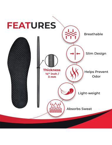 Plantillas JobSite Odor Stop - Carbón Activado - 2 Pares