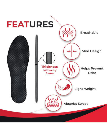 Plantillas JobSite Odor Stop - Carbón Activado - 2 Pares