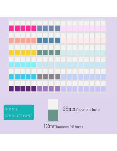 Pestañas Adhesivas de Índice TuNan 720 Piezas 1.27 cm 18 Colores