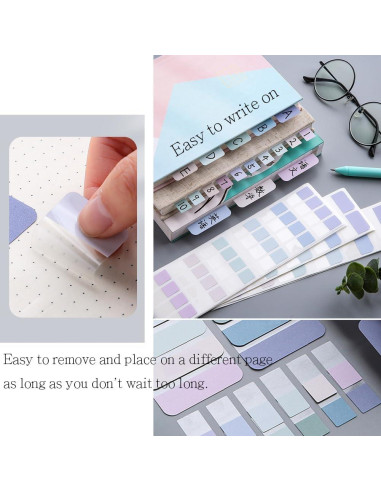 Pestañas Adhesivas de Índice TuNan 720 Piezas 1.27 cm 18 Colores