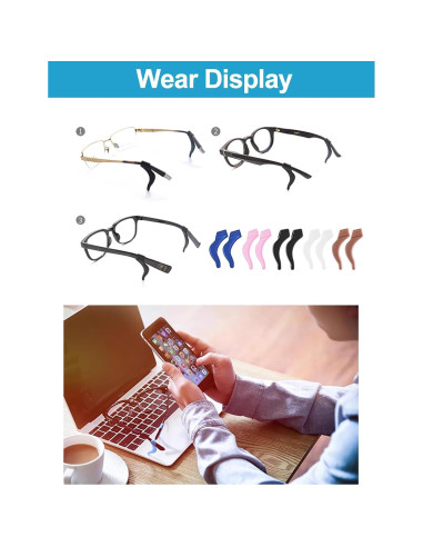 Soporte antideslizante para gafas Omnful - 12 pares negro