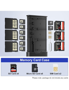 Estuche BUDI para Tarjetas de Memoria Micro SD y SD - 6 Slots 2