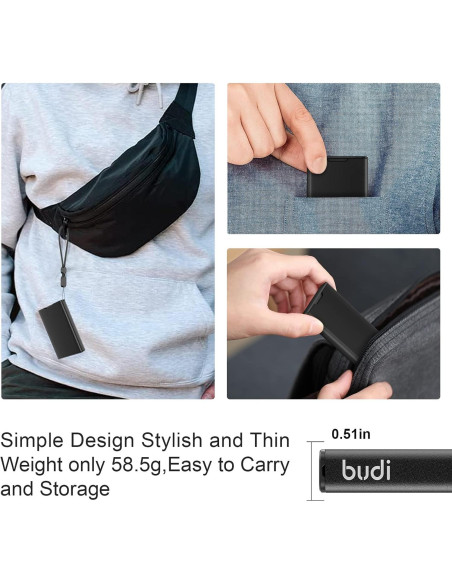 Estuche BUDI para Tarjetas de Memoria Micro SD y SD - 6 Slots