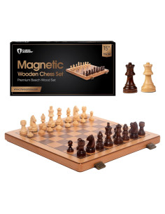 Juego de Ajedrez Magnético Chess Armory 38x38cm Madera de Haya