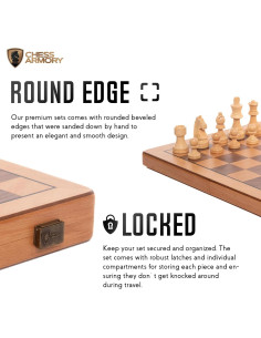 Juego de Ajedrez Magnético Chess Armory 38x38cm Madera de Haya 2