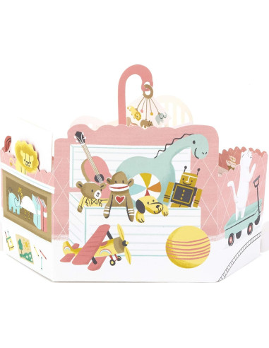 Tarjeta Pop Up Hallmark Baby Shower Niña Guardería 15.24x22.86cm