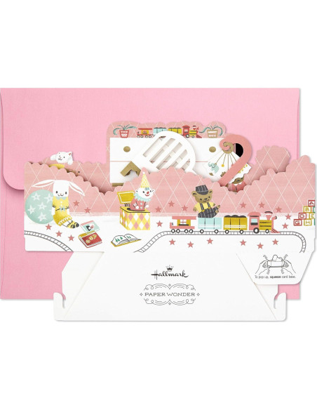 Tarjeta Pop Up Hallmark Baby Shower Niña Guardería 15.24x22.86cm
