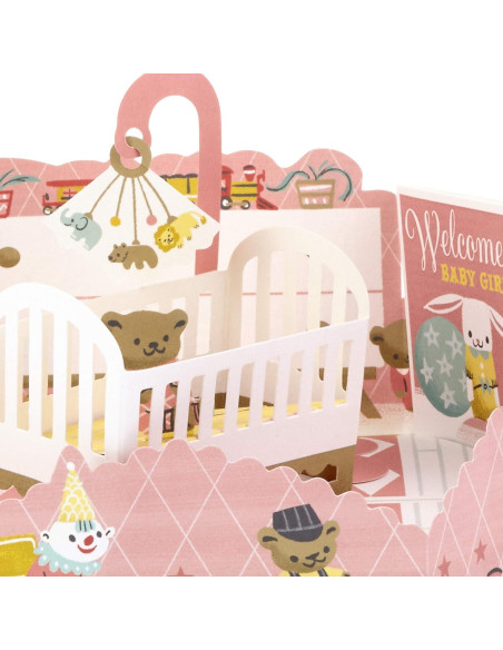 Tarjeta Pop Up Hallmark Baby Shower Niña Guardería 15.24x22.86cm