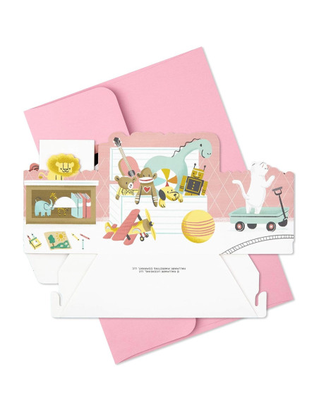 Tarjeta Pop Up Hallmark Baby Shower Niña Guardería 15.24x22.86cm