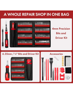 Kit de Destornilladores de Precisión XOOL 200 en 1 Rojo 2