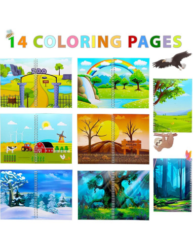 Libro de Pegatinas Reutilizables OIBUTUR para Niños 2-4 Años