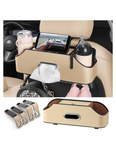 Organizador de Asiento Trasero Sancaral con 2 Portavasos y Ganchos