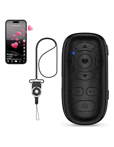 Control Remoto Bluetooth Zttopo para TikTok y Kindle - Negro