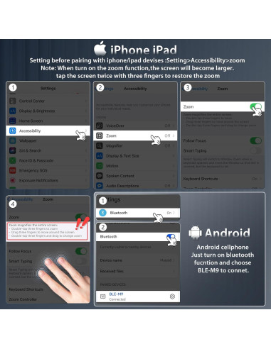 Control Remoto Bluetooth Zttopo para TikTok y Kindle - Negro