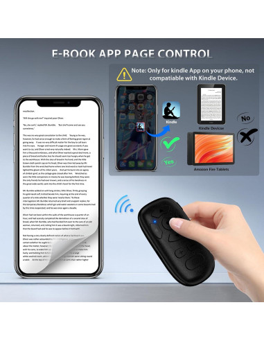 Control Remoto Bluetooth Zttopo para TikTok y Kindle - Negro
