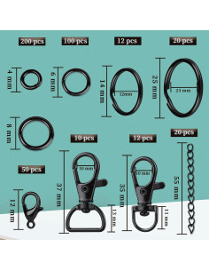 Kit de Fabricación de Llaveros Teenitor 524 Piezas Negro 2