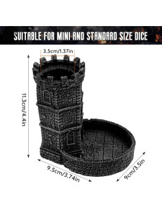 Torre de Dados con Bandeja Diceevil - Castillo Negro 11x9.5x12 cm 2