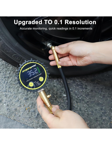 Medidor de presión de neumáticos digital ATsafepro 200 PSI