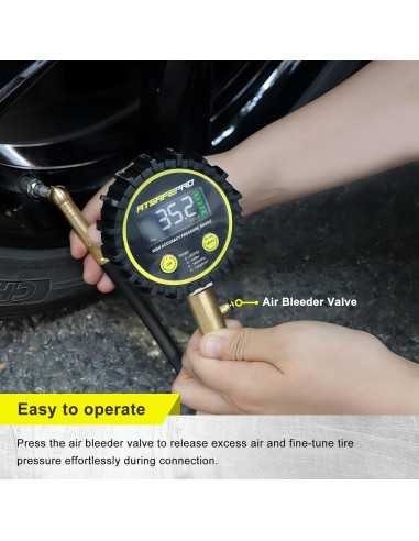 Medidor de presión de neumáticos digital ATsafepro 200 PSI