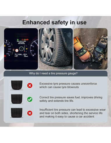 Medidor de presión de neumáticos digital ATsafepro 200 PSI