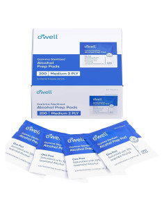 Toallitas Antiséticas Estériles OWELL - 200 Unidades 70% Alcohol