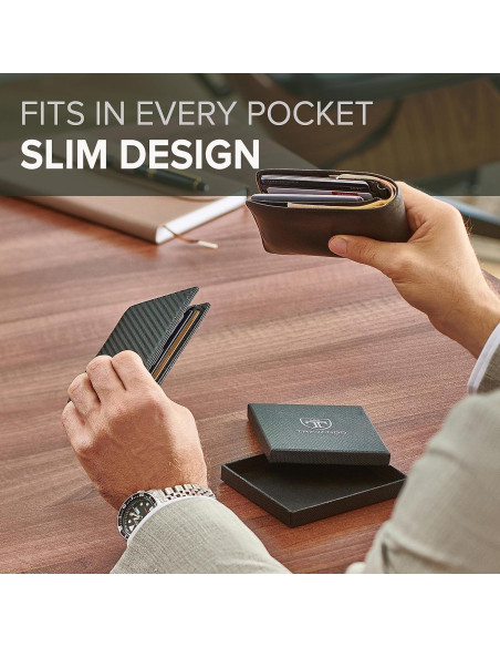 Cartera Slim TRAVANDO Atlanta Hombre Bloqueo RFID Carbono Cartera Slim TRAVANDO Atlanta Hombre Bloqueo RFID Carbono