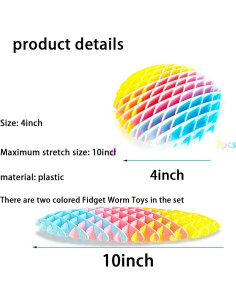 Juguete Antiestrés Gusano 3D Xinlongus 10.16 cm 2 Piezas 2